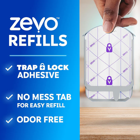Zevo Flying Insect Trap Official Refill Cartridges - Fits Both Zevo Trap & MAX Indoor Fly Trap - Authentic Trap+Lock Technology to Catch Gnats, House & Fruit Flies (6 Official Refill Cartridges)